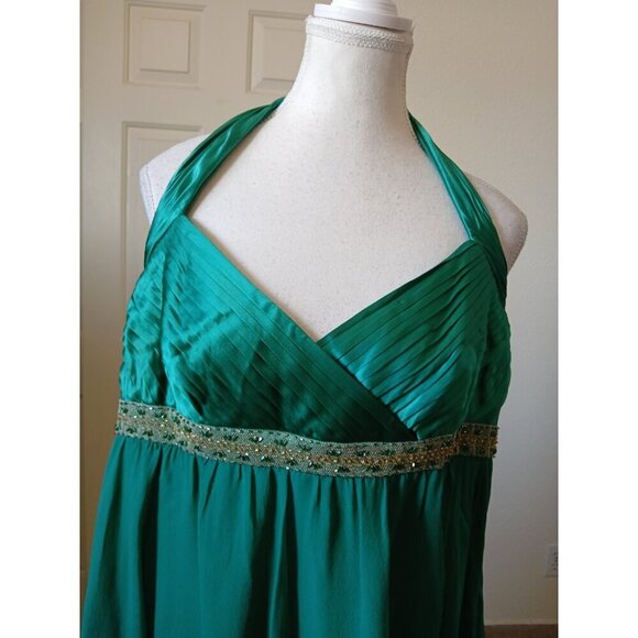 Adrianna Papell Boutique Dress 14 Elegant Halter  Beaded Evening Coctail Party - Picture 3 of 16
